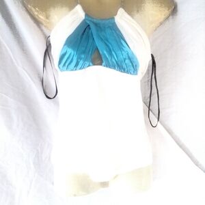 New Bebe XS Halter Top made of Silk & has Chain 4 Closure,Tags on